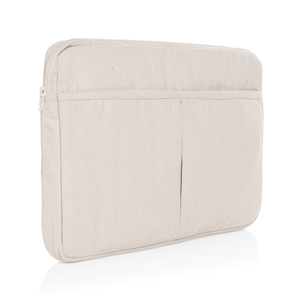 Pochette personnalisable 15,6'' coton recyclé 340g Laluka Blanc cassé